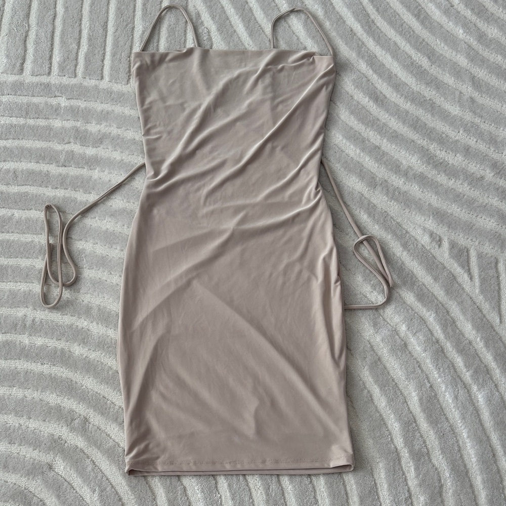 Sleek Tan Bodycon Dress